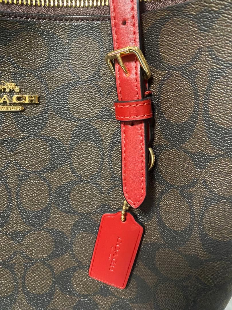 MyB@g(*☻-☻*) COACH トートバッグ ブラウン/レッド