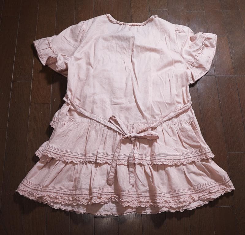 ピンクハウス♡段々フリル被せ♡綿ローンチュニックブラウス　ピンク