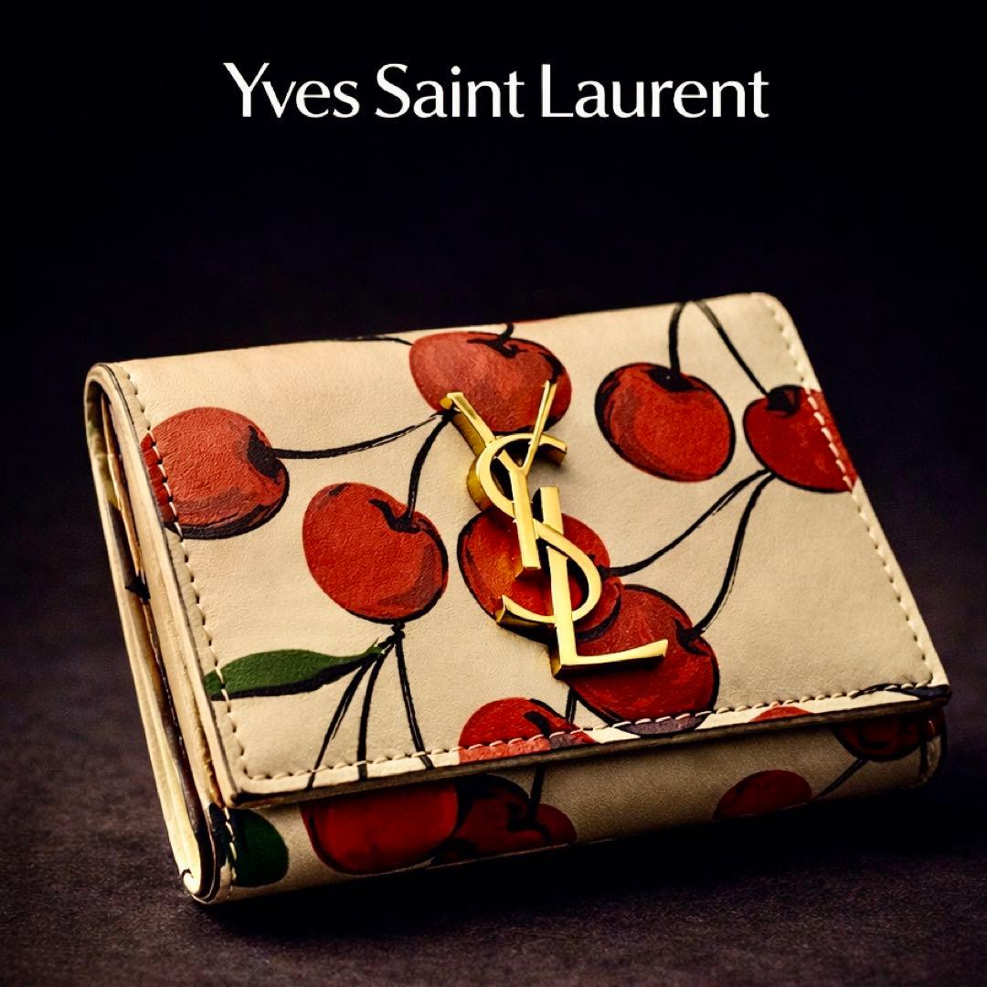 専用❗️Yves Saint Laurent✨サンローラン　チェリー柄　キーケース