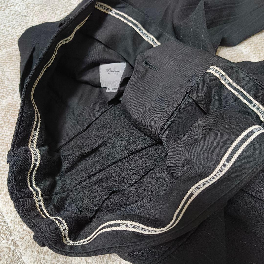 MEN'S TENORAS 3ピーススーツ グレー ストライプ サイズM