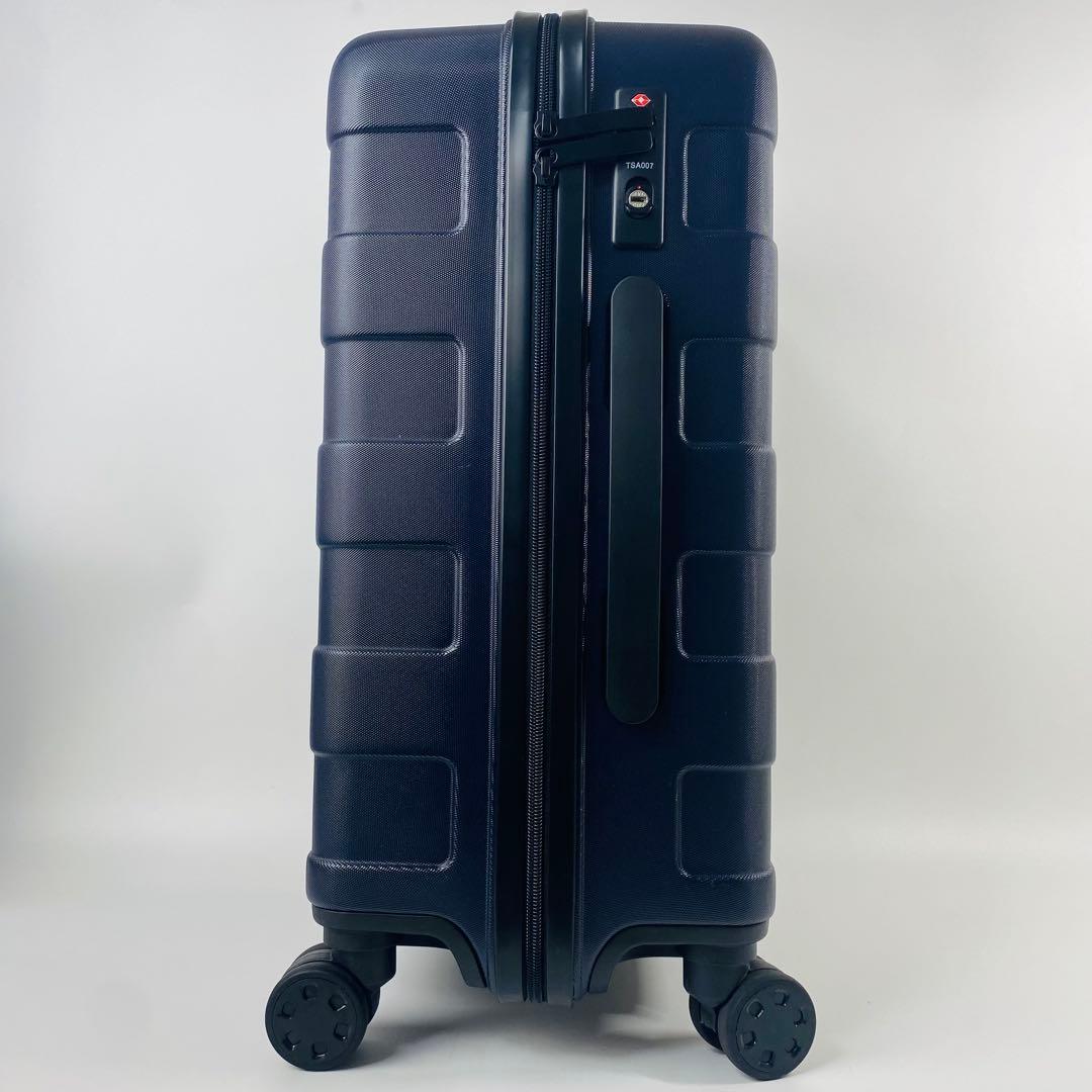 のんのん無印良品スーツケース35Lストッパー付きネイビー機内持ち込み可