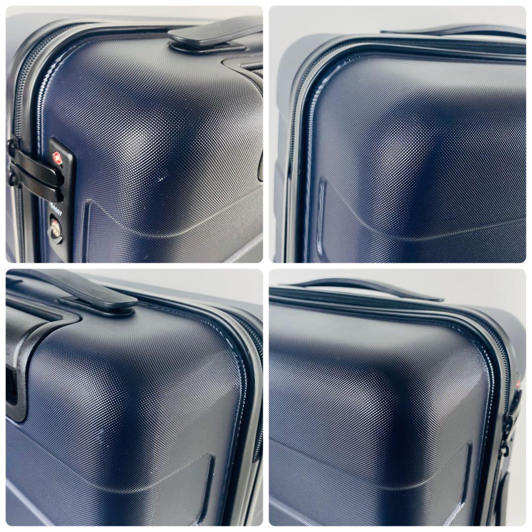のんのん無印良品スーツケース35Lストッパー付きネイビー機内持ち込み可