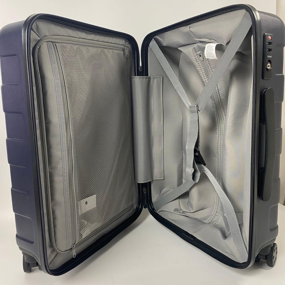 のんのん無印良品スーツケース35Lストッパー付きネイビー機内持ち込み可