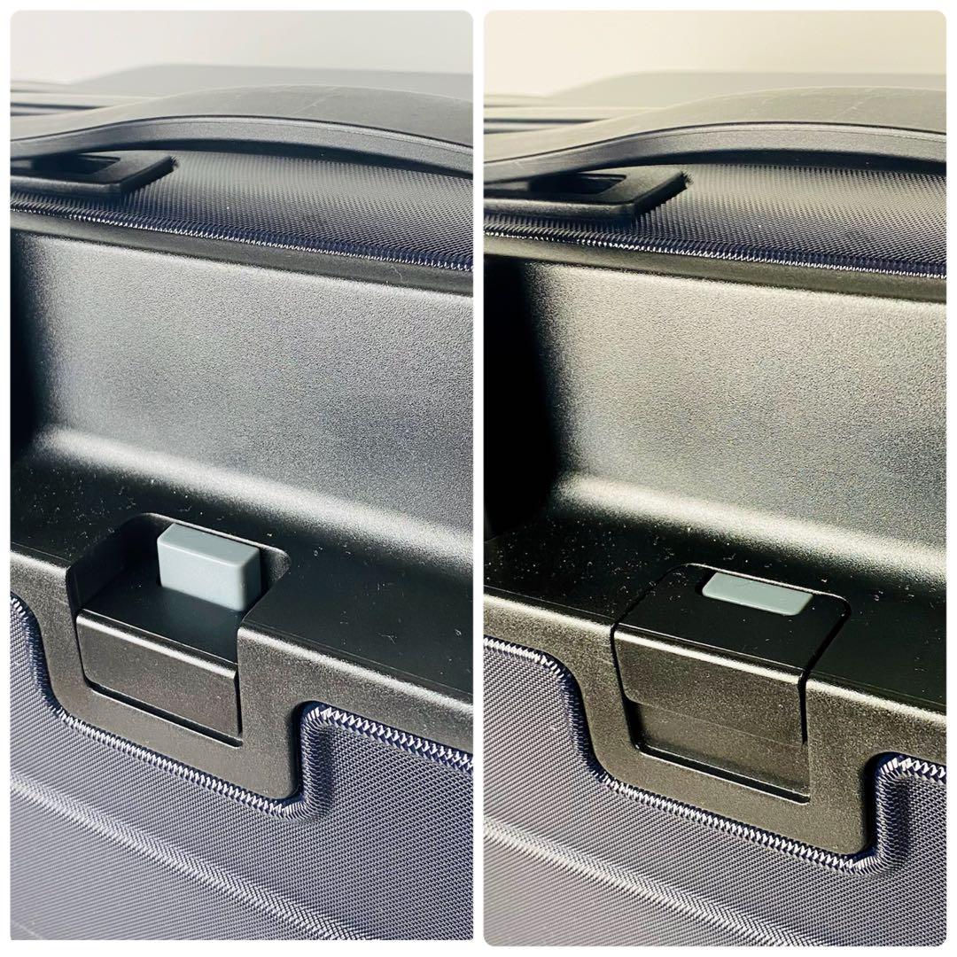 のんのん無印良品スーツケース35Lストッパー付きネイビー機内持ち込み可