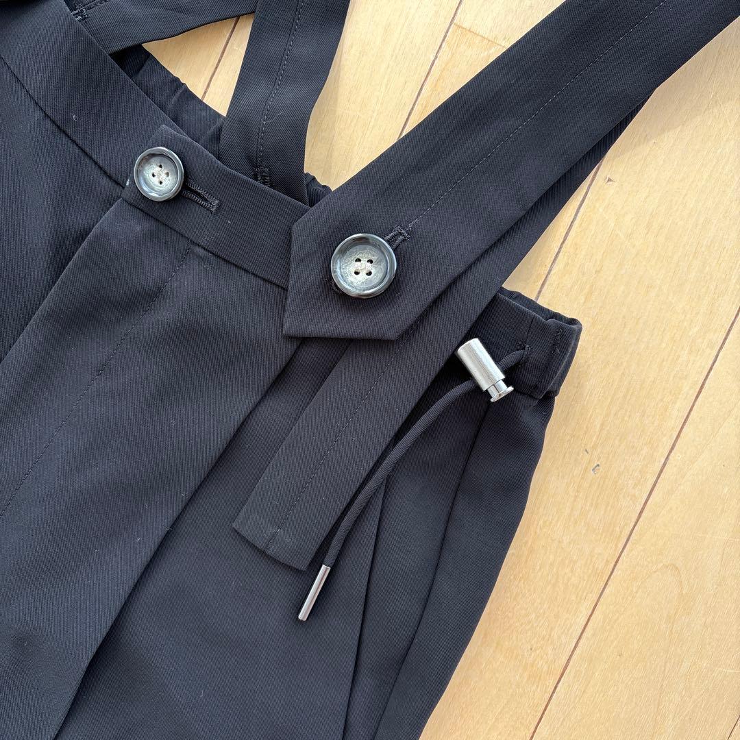 週末SALE★ENFOLD サスペンダー付ワイドレッグサロペット★ブラック 36