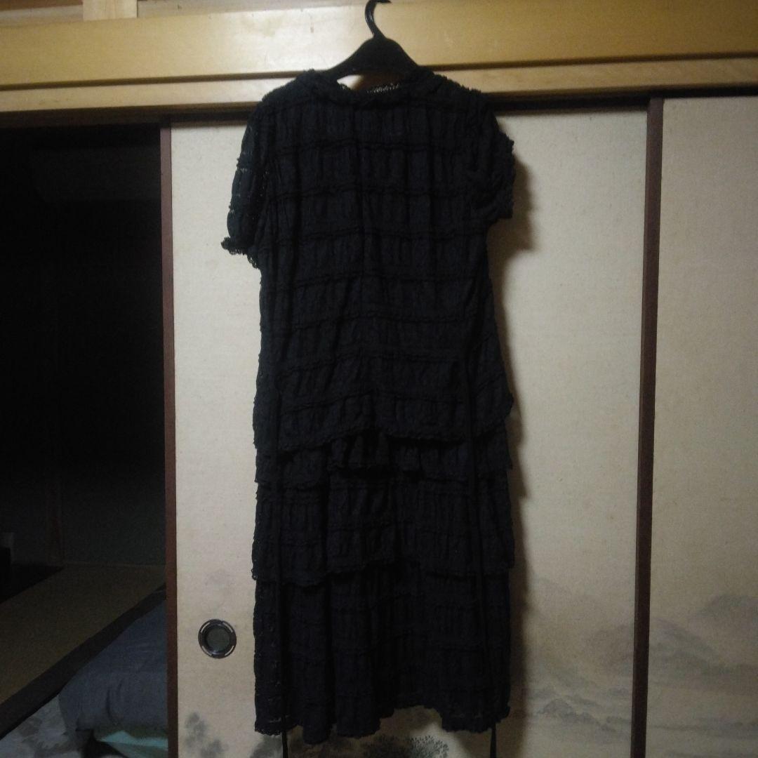 お値下ピンクハウス　INGEBORG 　美品激かわブラックワンピース フリル付き