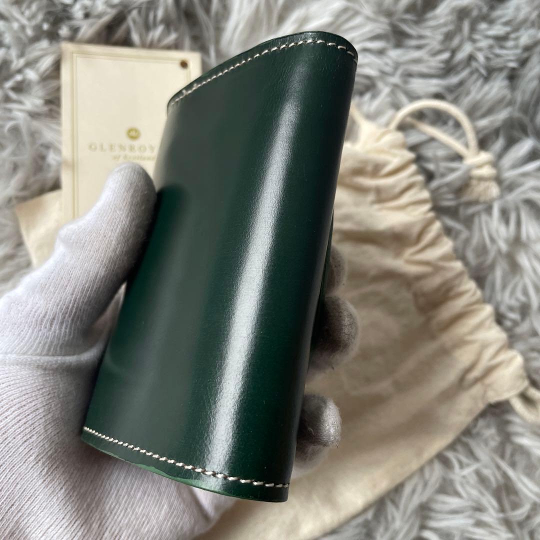 【未使用近い】グレンロイヤル 三つ折り財布 ブライドルレザー グリーン