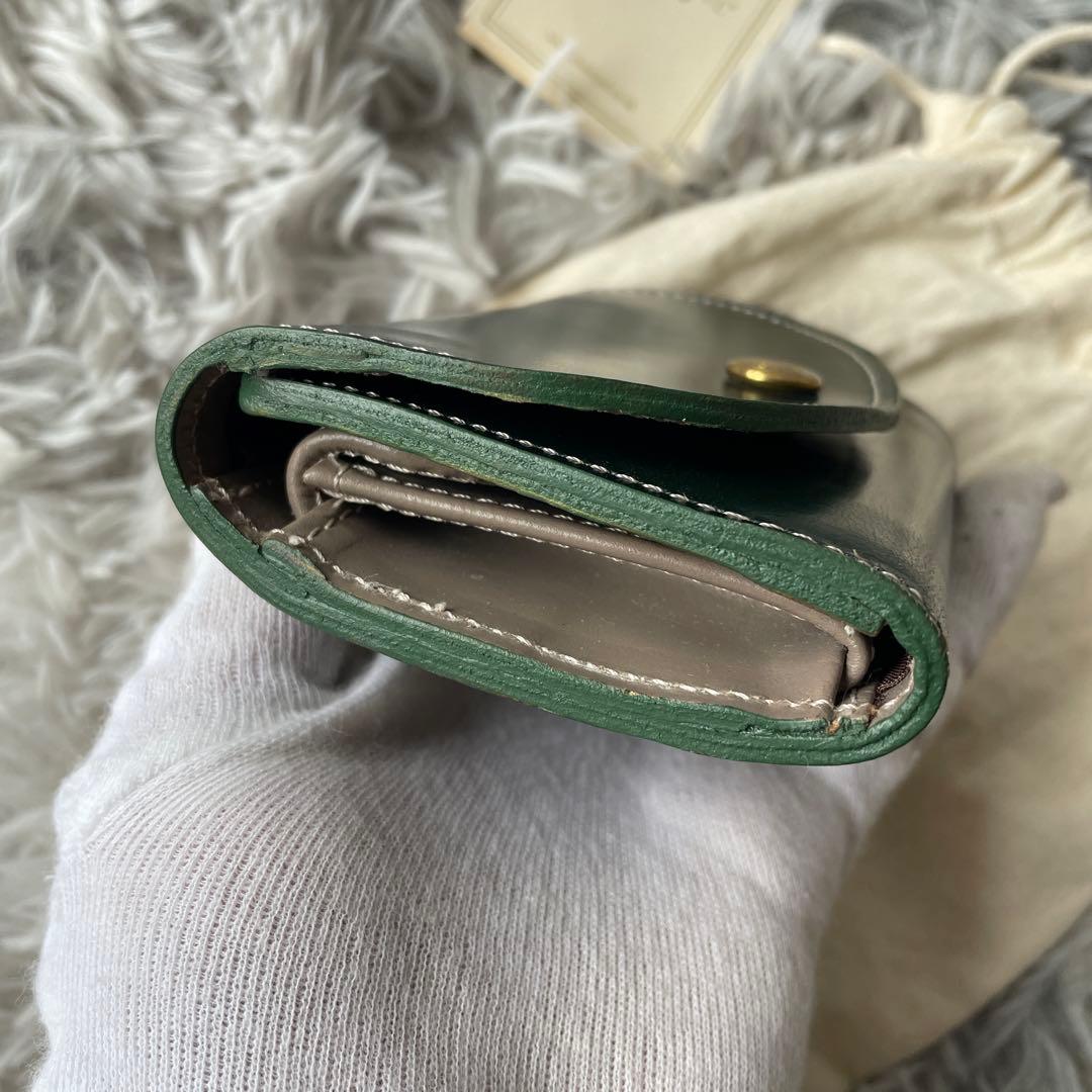 【未使用近い】グレンロイヤル 三つ折り財布 ブライドルレザー グリーン