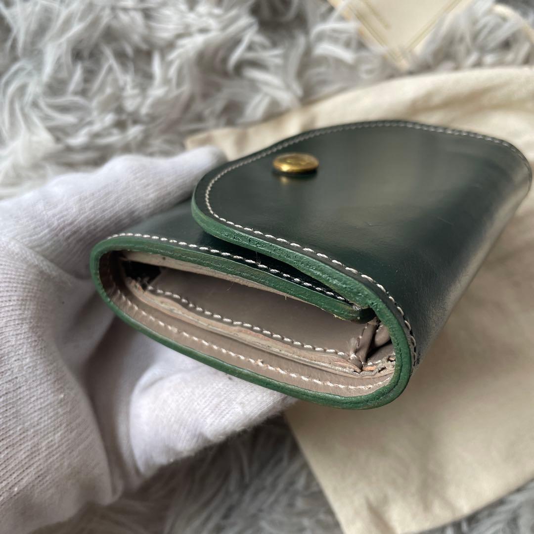 【未使用近い】グレンロイヤル 三つ折り財布 ブライドルレザー グリーン