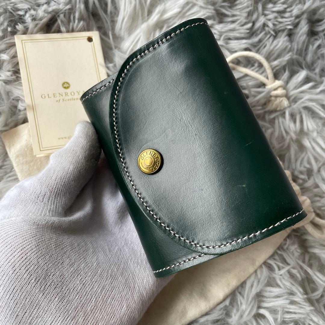 【未使用近い】グレンロイヤル 三つ折り財布 ブライドルレザー グリーン