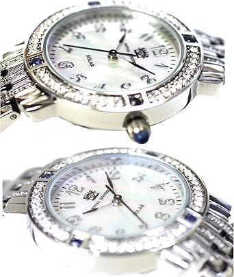 新品 ロイヤルモントレス ソーラー　サファイヤ4石　レディース 腕時計 シルバー