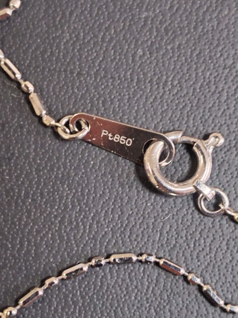 Pt900 一粒ダイヤモンド サファイア ペンダントトップ、Pt850ネックレス