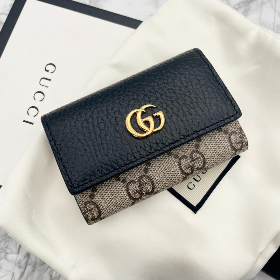 未使用級✨グッチ　GGスプリーム　マーモント　キーケース　ブラック