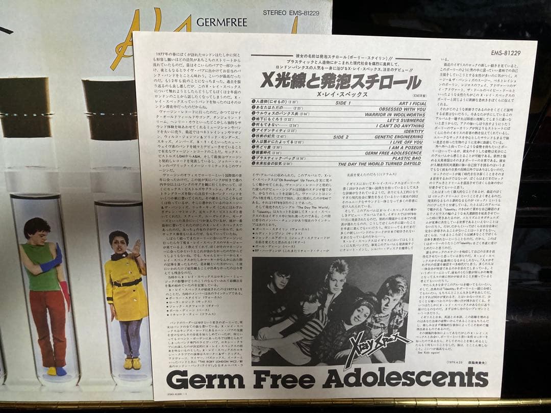 美盤　日本盤LP Xray Spex Germ Free Adolescents