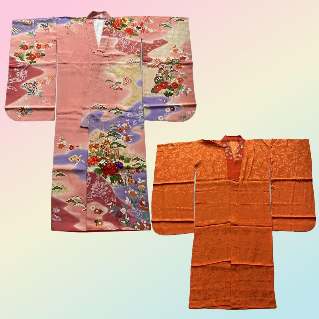 【★豪華刺繍★】七五三セット　七歳　振袖　ハーフ成人式　着物　襦袢　高島屋　正絹