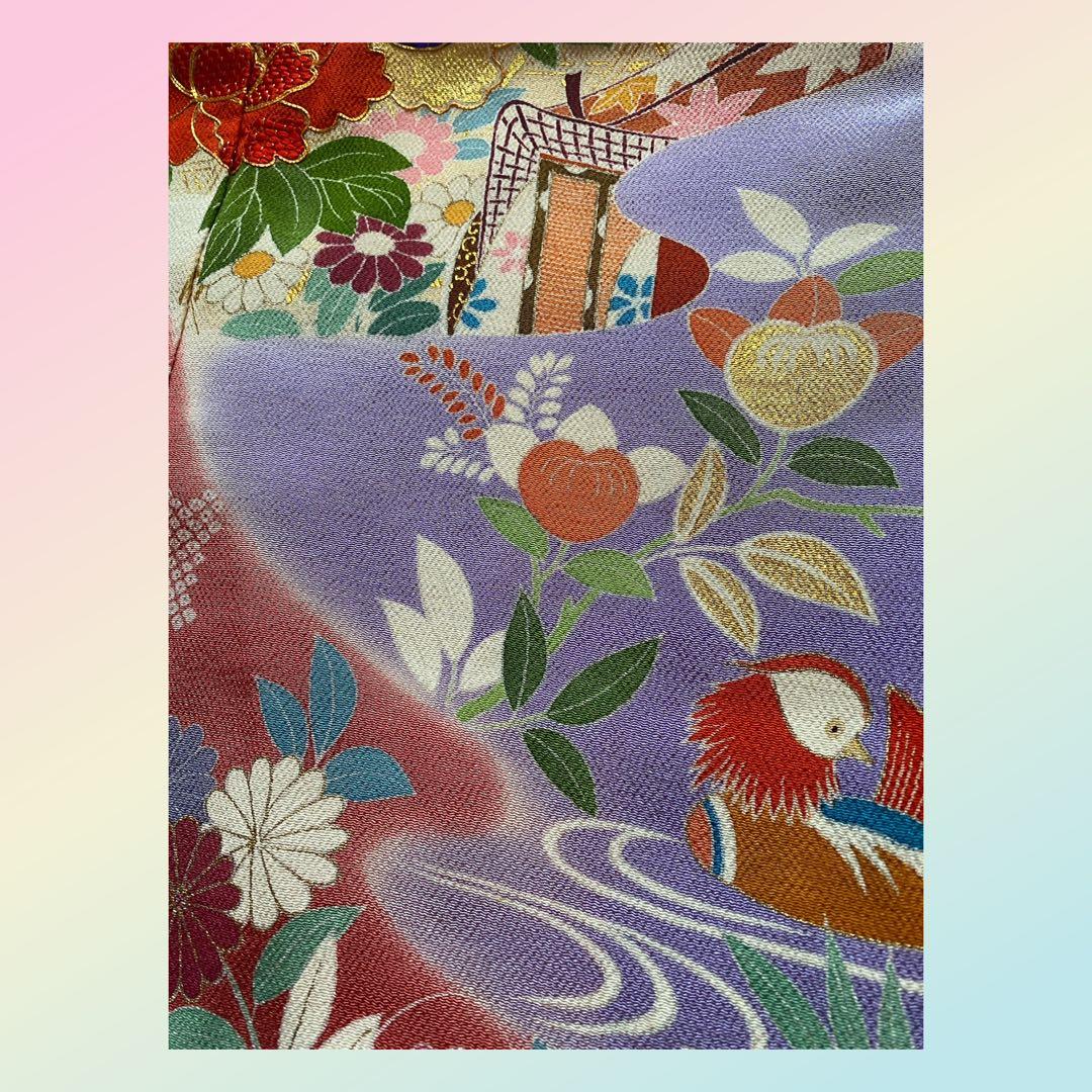 【★豪華刺繍★】七五三セット　七歳　振袖　ハーフ成人式　着物　襦袢　高島屋　正絹