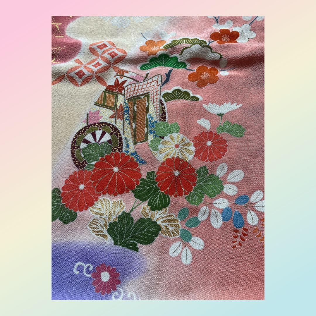 【★豪華刺繍★】七五三セット　七歳　振袖　ハーフ成人式　着物　襦袢　高島屋　正絹