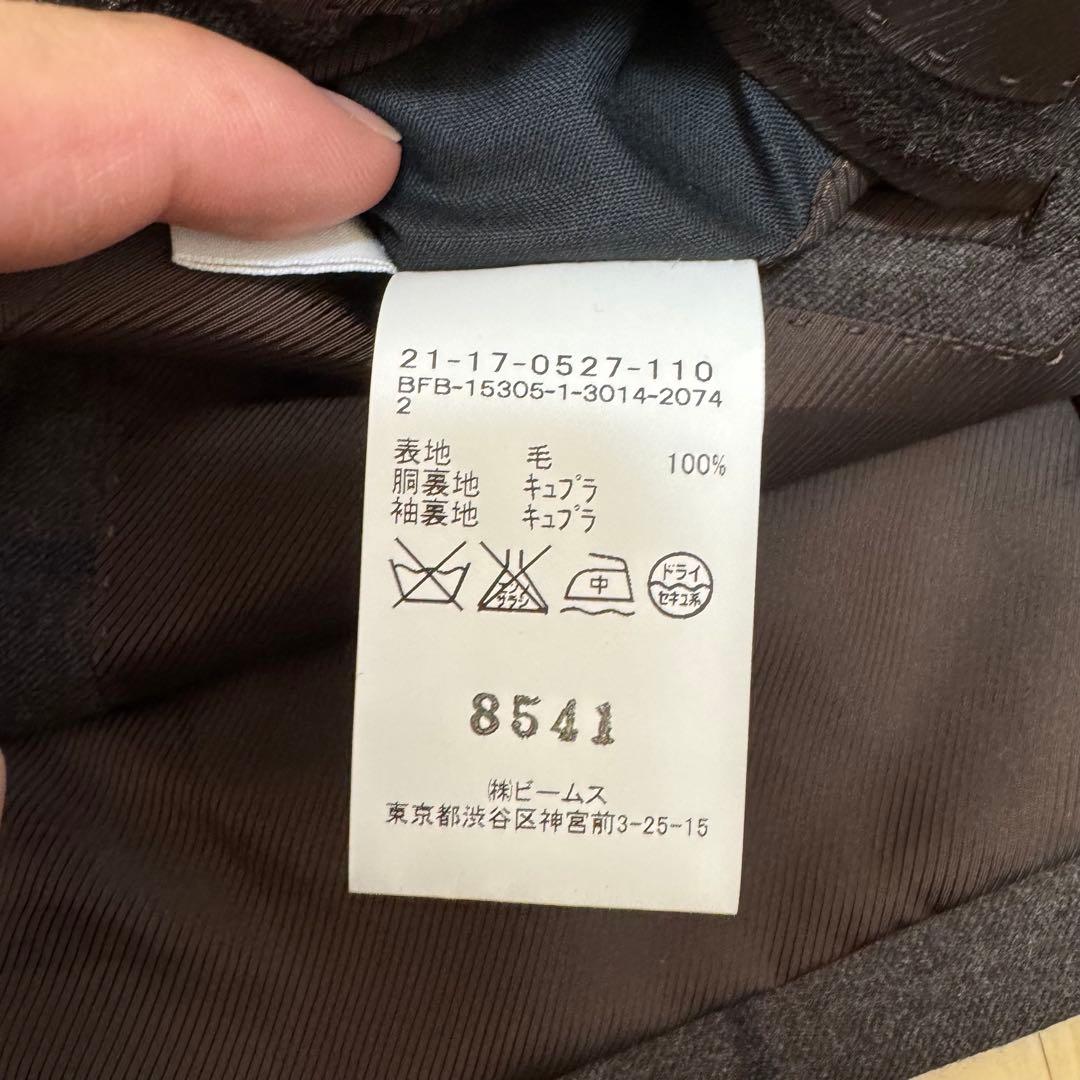 BEAMS スーツ　チェック　フランネル