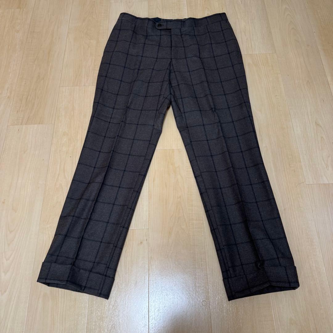 BEAMS スーツ　チェック　フランネル