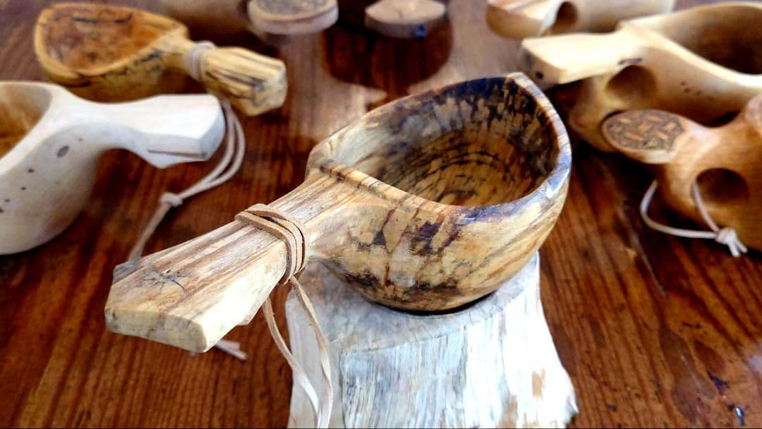 ホワイトバーチククサ（白樺ククサ）スポルテッド