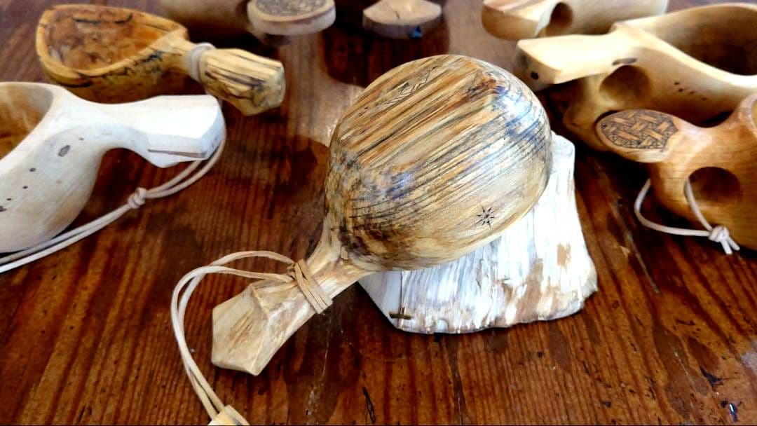 ホワイトバーチククサ（白樺ククサ）スポルテッド