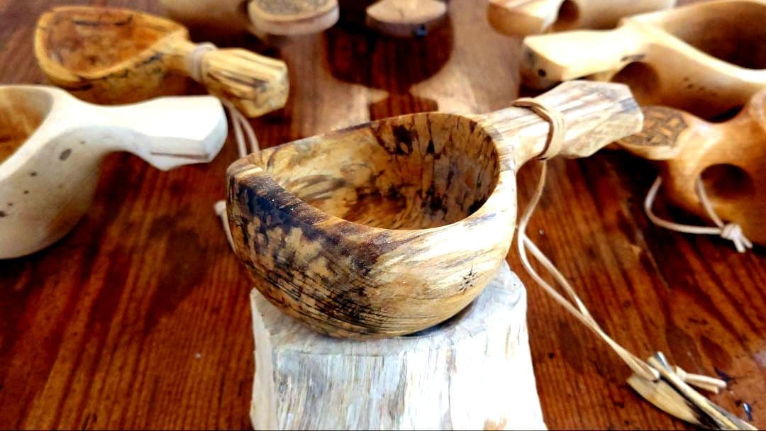 ホワイトバーチククサ（白樺ククサ）スポルテッド