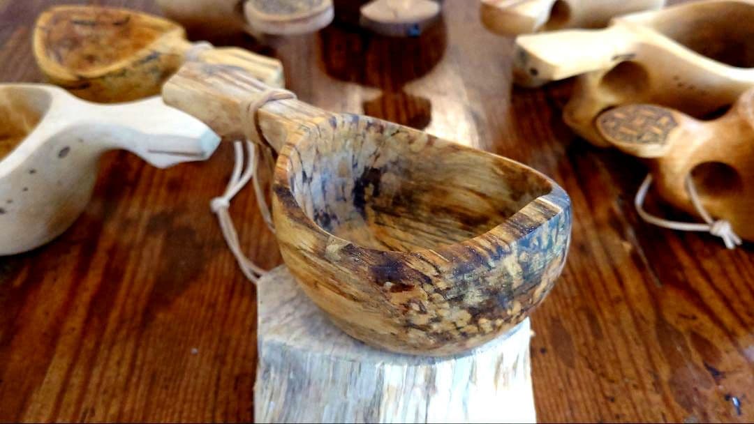 ホワイトバーチククサ（白樺ククサ）スポルテッド