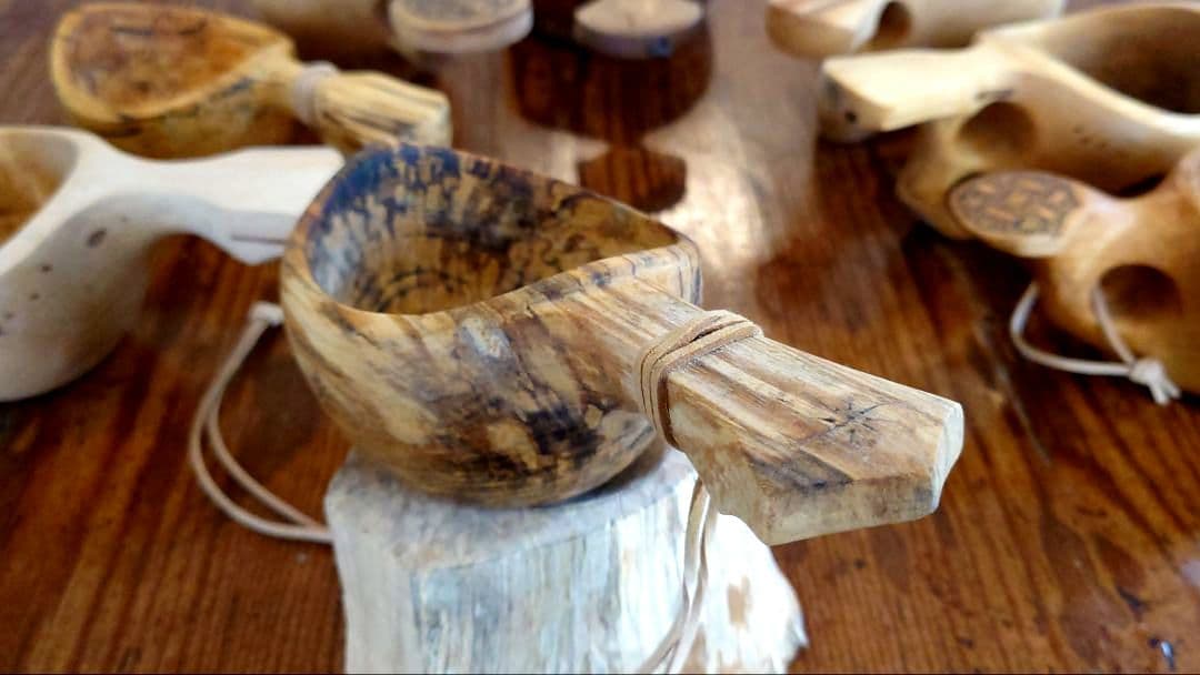 ホワイトバーチククサ（白樺ククサ）スポルテッド