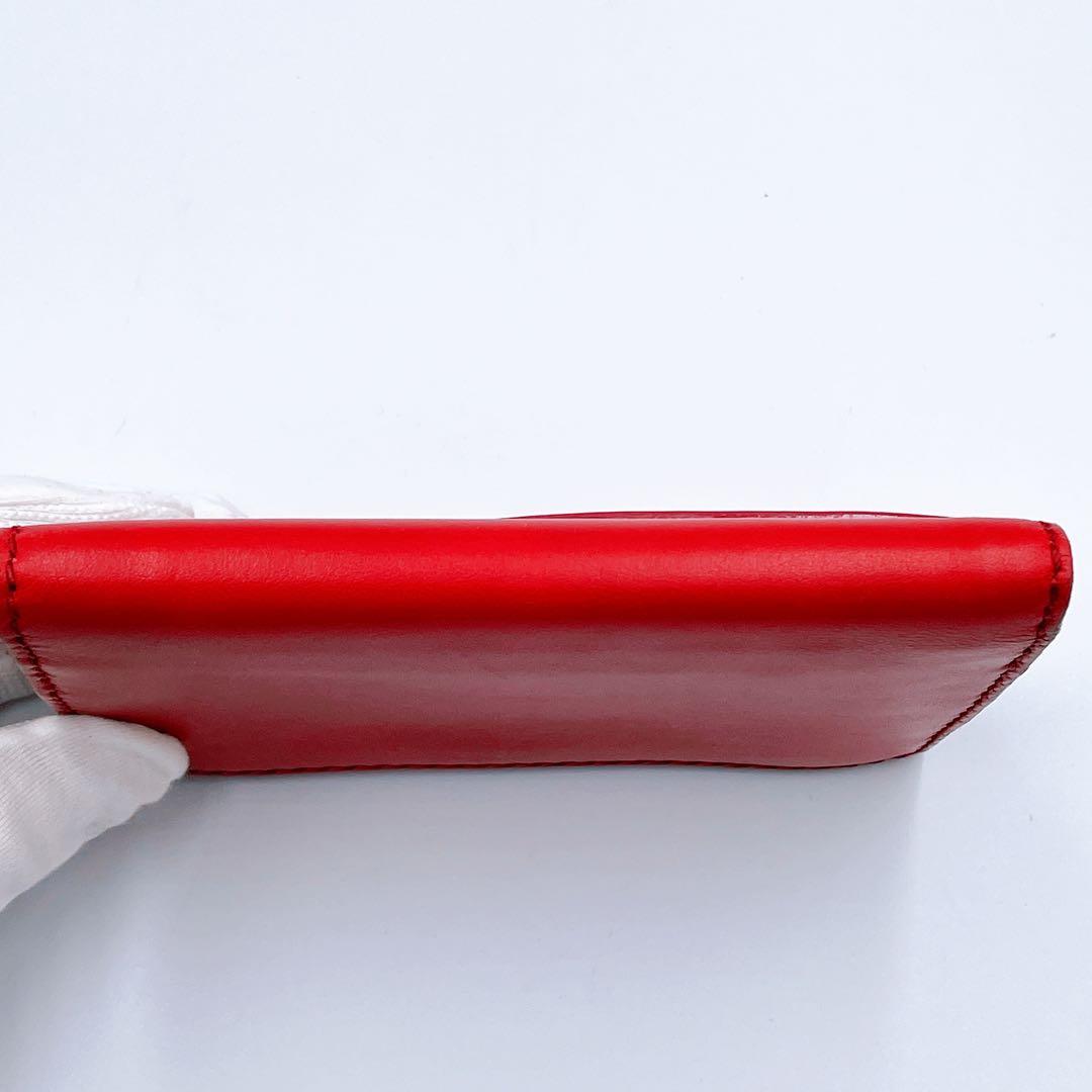 セリーヌ マカダム レザー 三つ折り 財布 ウォレット　レッド　トリオンフ