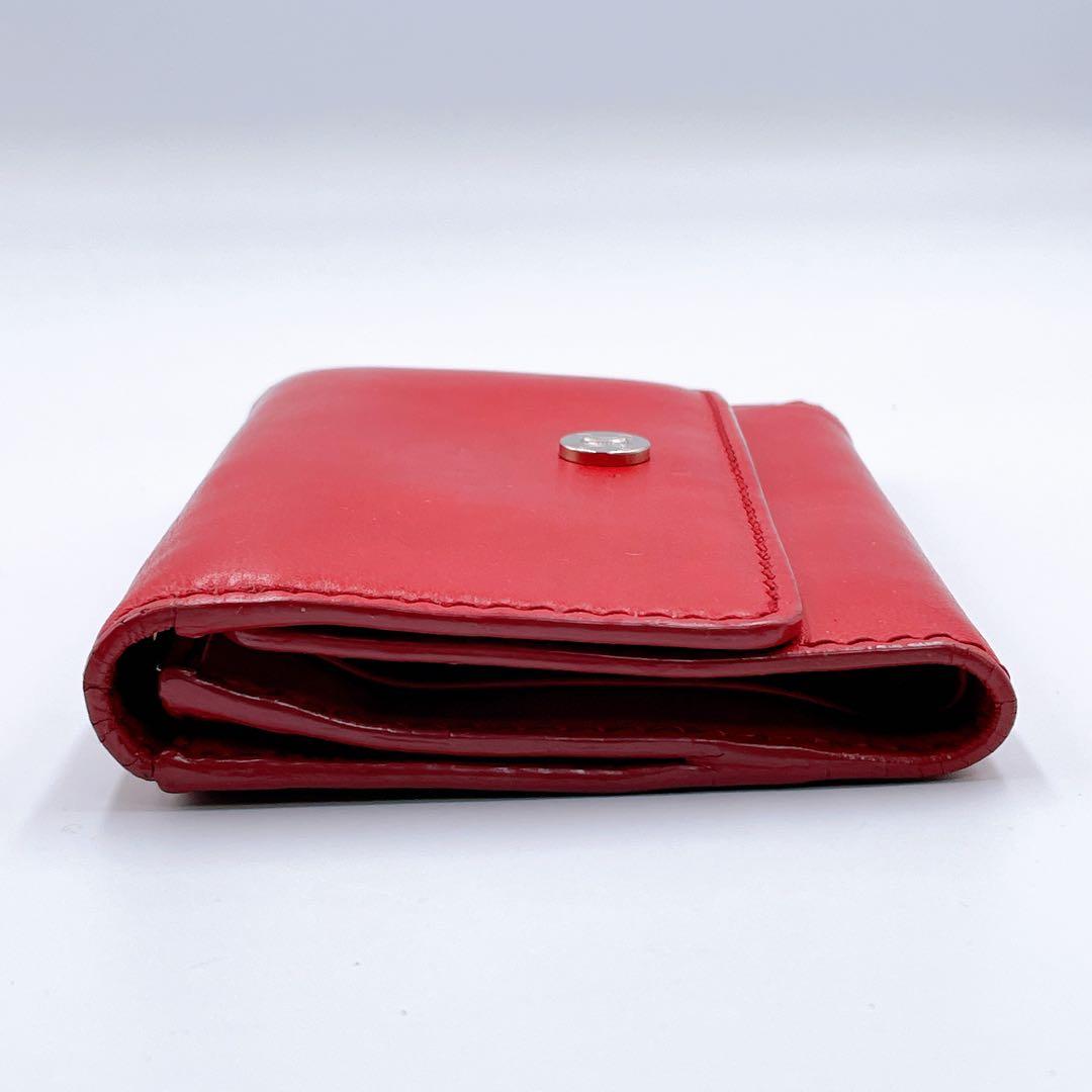 セリーヌ マカダム レザー 三つ折り 財布 ウォレット　レッド　トリオンフ