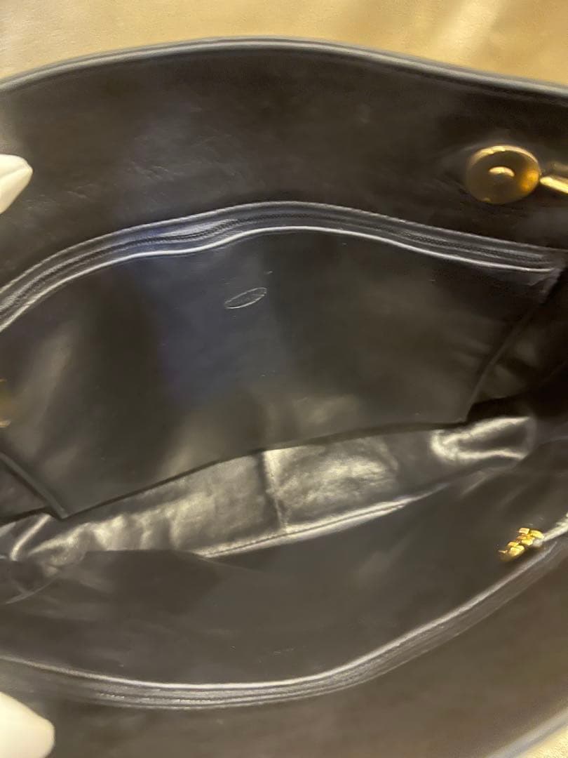 シャネル ラムスキン チェーントート ネイビー ココマーク