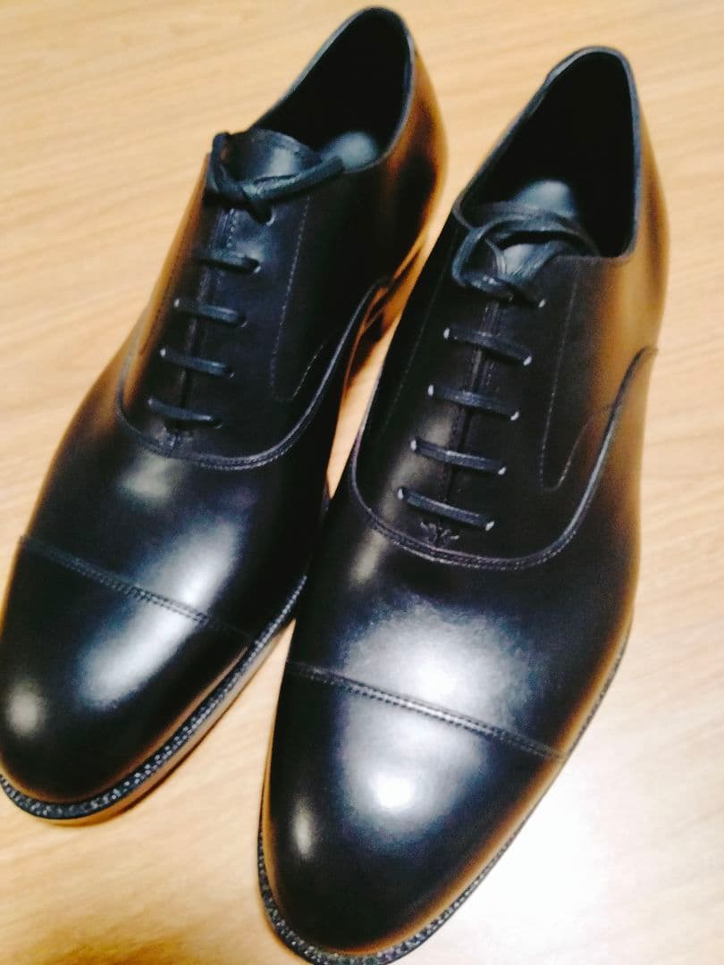 三陽山長　友二郎　レザーソール　ストレートチップ　室内試し履き程度