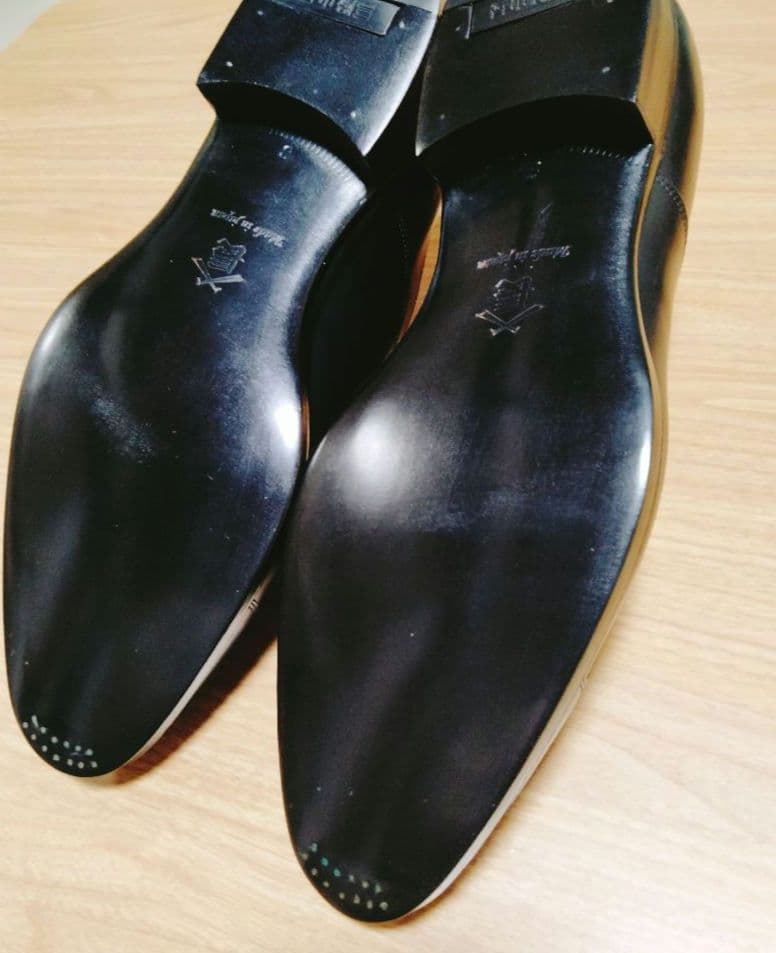 三陽山長　友二郎　レザーソール　ストレートチップ　室内試し履き程度