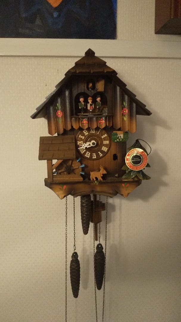 オルゴール 鳩時計 スイス時計 カッコー時計 からくり 水車 木製