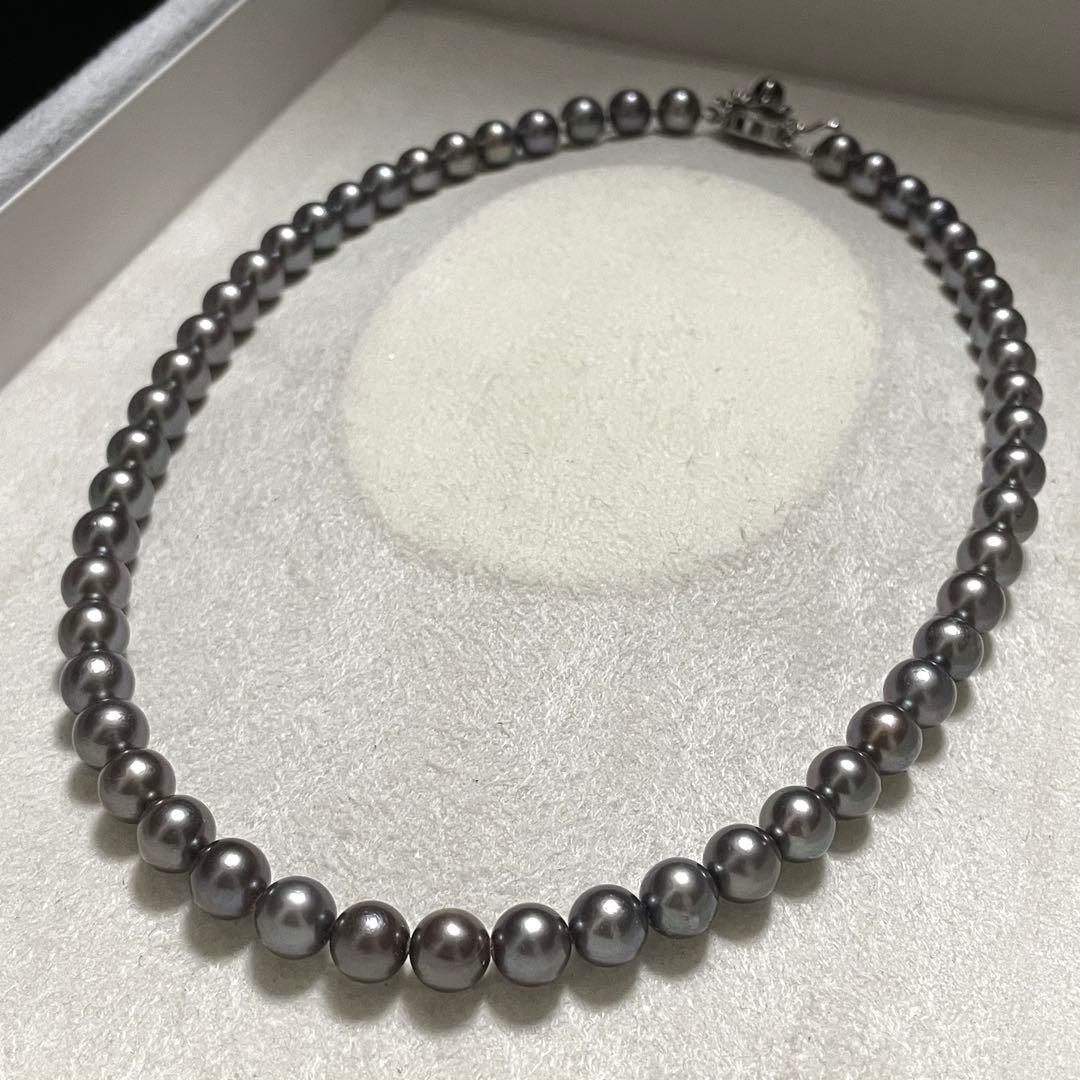 【テリ良✨あこや黒真珠】 ネックレス 7.0-7.5mm アコヤ パール 本真珠