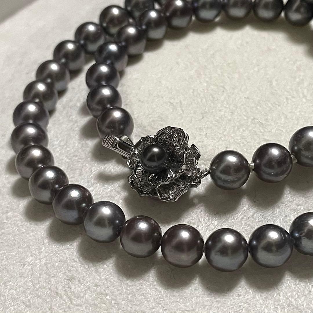 【テリ良✨あこや黒真珠】 ネックレス 7.0-7.5mm アコヤ パール 本真珠
