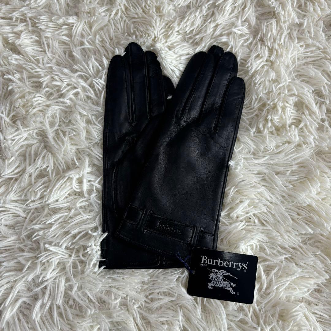 新品未使用　BURBERRY レディース手袋　羊革レザー製　サイズ20
