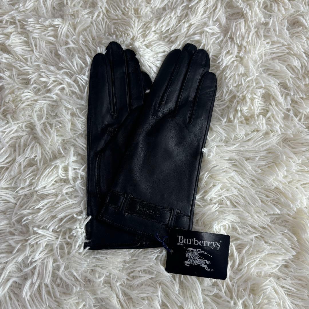 新品未使用　BURBERRY レディース手袋　羊革レザー製　サイズ20