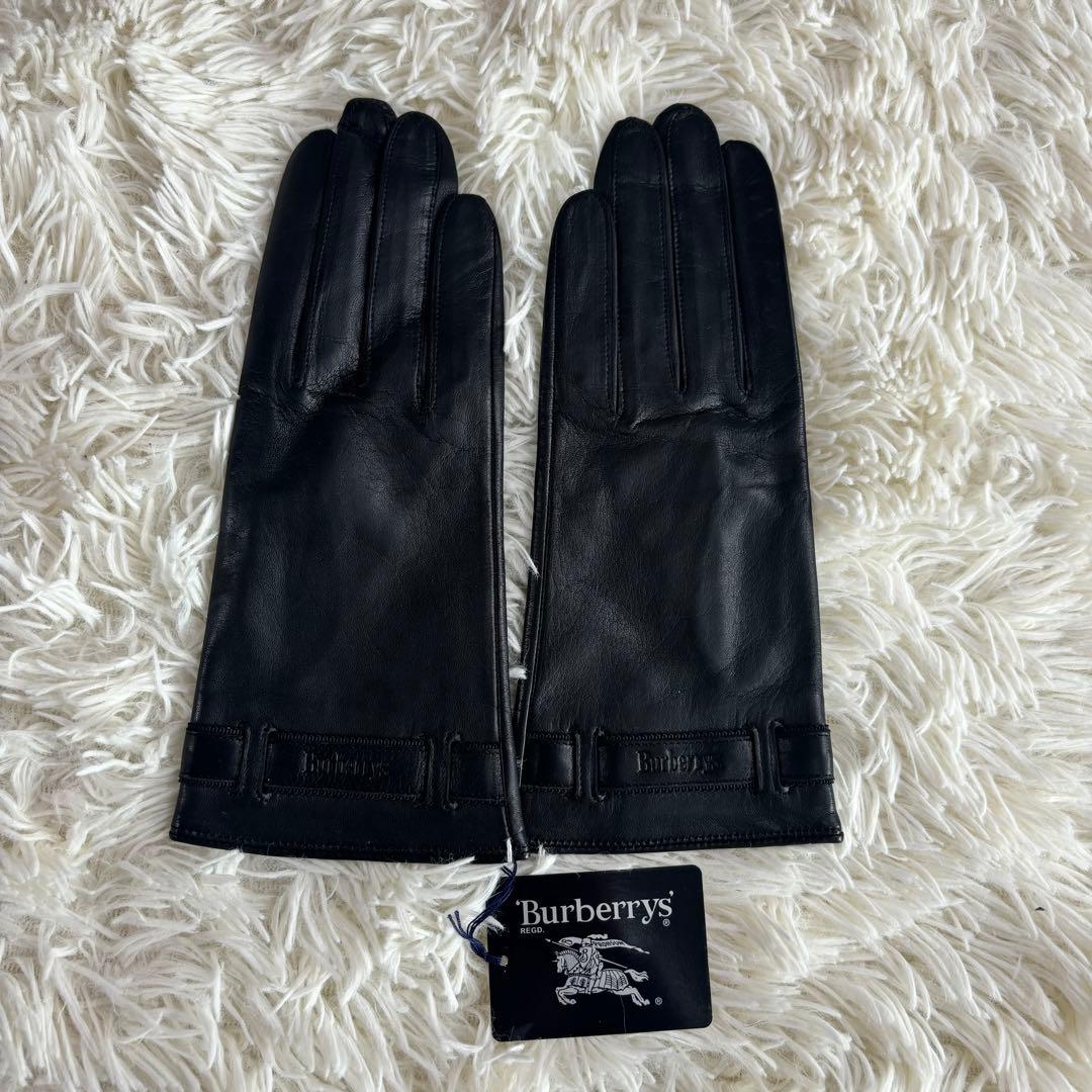 新品未使用　BURBERRY レディース手袋　羊革レザー製　サイズ20
