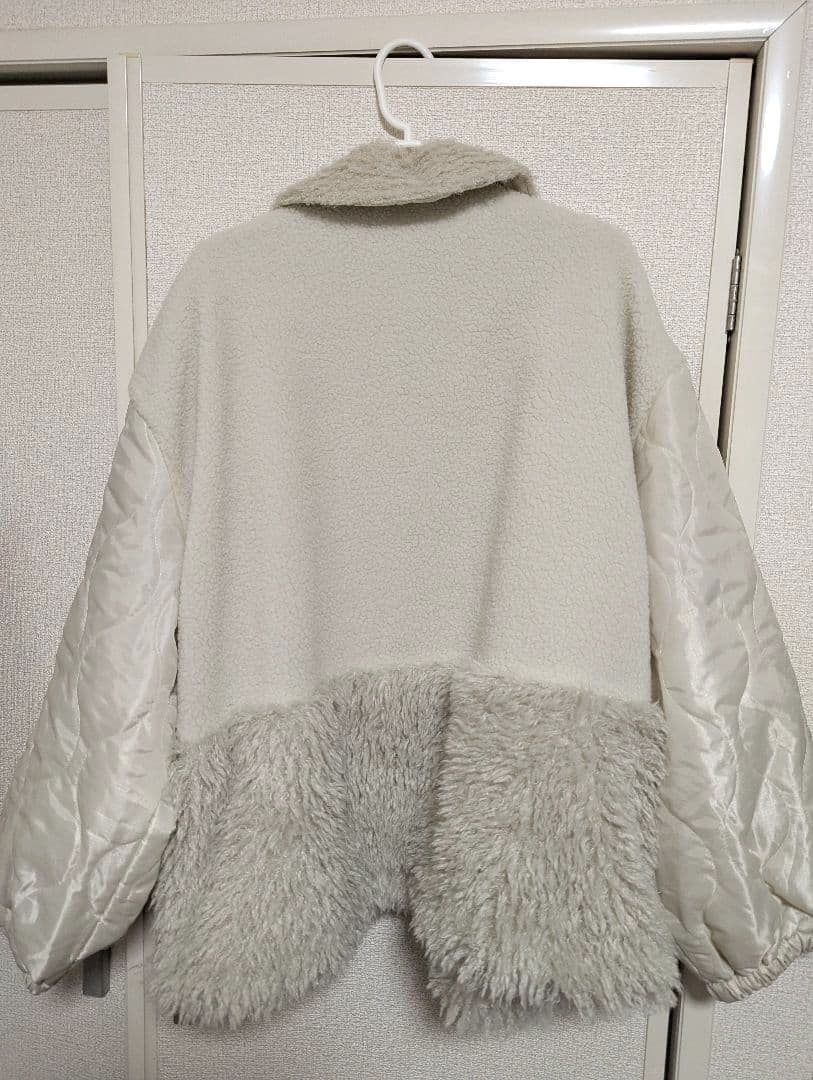 【タグ付き】niko and ... パッチワークボアブルゾン アイボリー