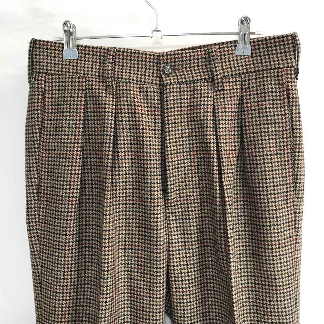 美品VIGANOヴィガーノ ガンクラブチェック スラックス 44イタリア製