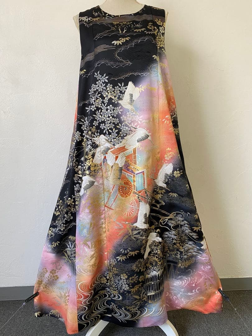 3255 着物　リメイク　ドレス　ワンピース