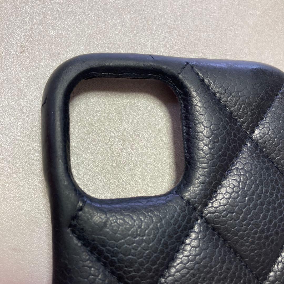 シャネル　マトラッセ キャビアスキン ココマーク iPhone 11Proケース