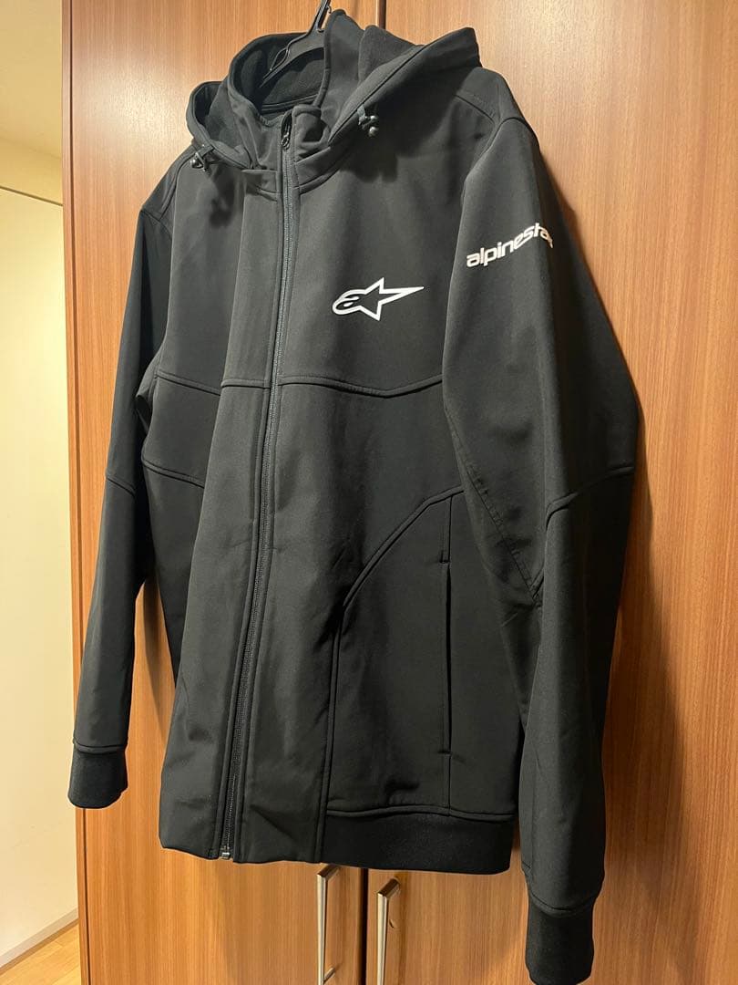 alpinestars ソフトシェルフードブラックジャケット アルパインスターズ