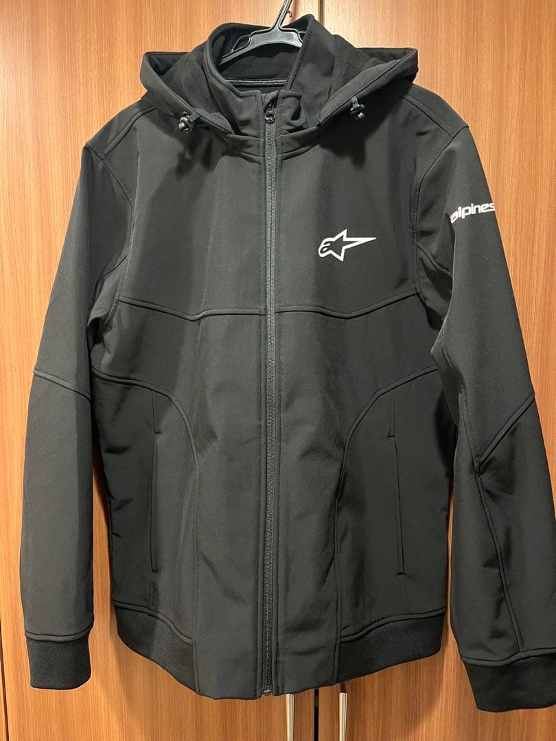 alpinestars ソフトシェルフードブラックジャケット アルパインスターズ