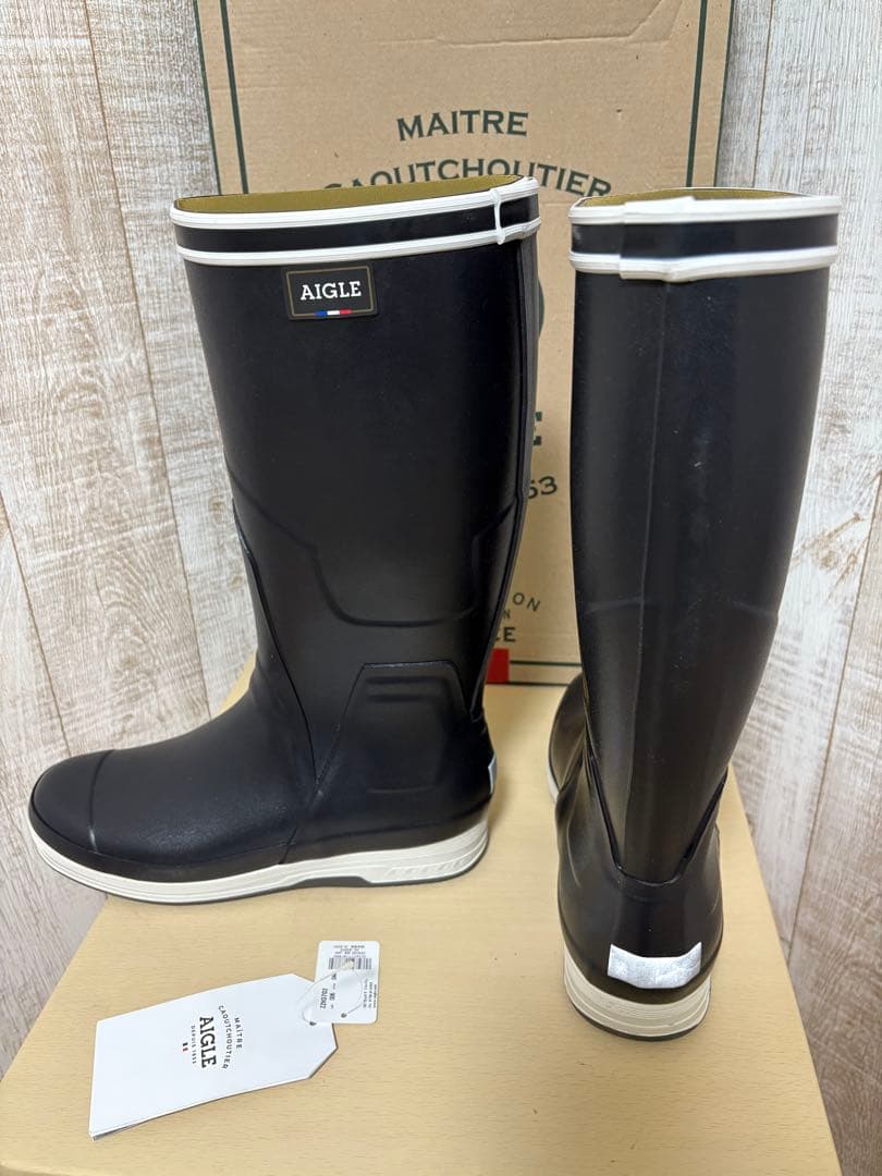 27～27.5㎝☆新品AIGLEレインブーツ44 エーグルラバーブーツ 長靴