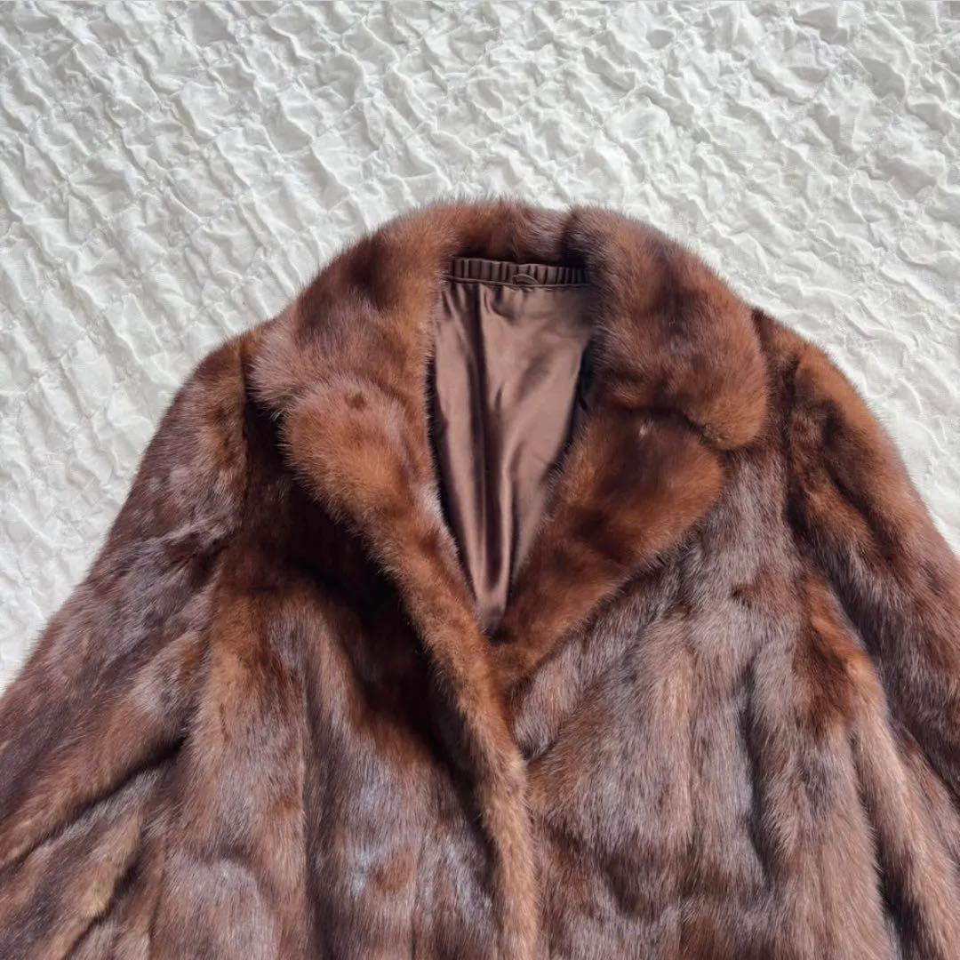 【極美品】 SAGA MINK 高級 ファーコート 毛皮 デミバフミンク