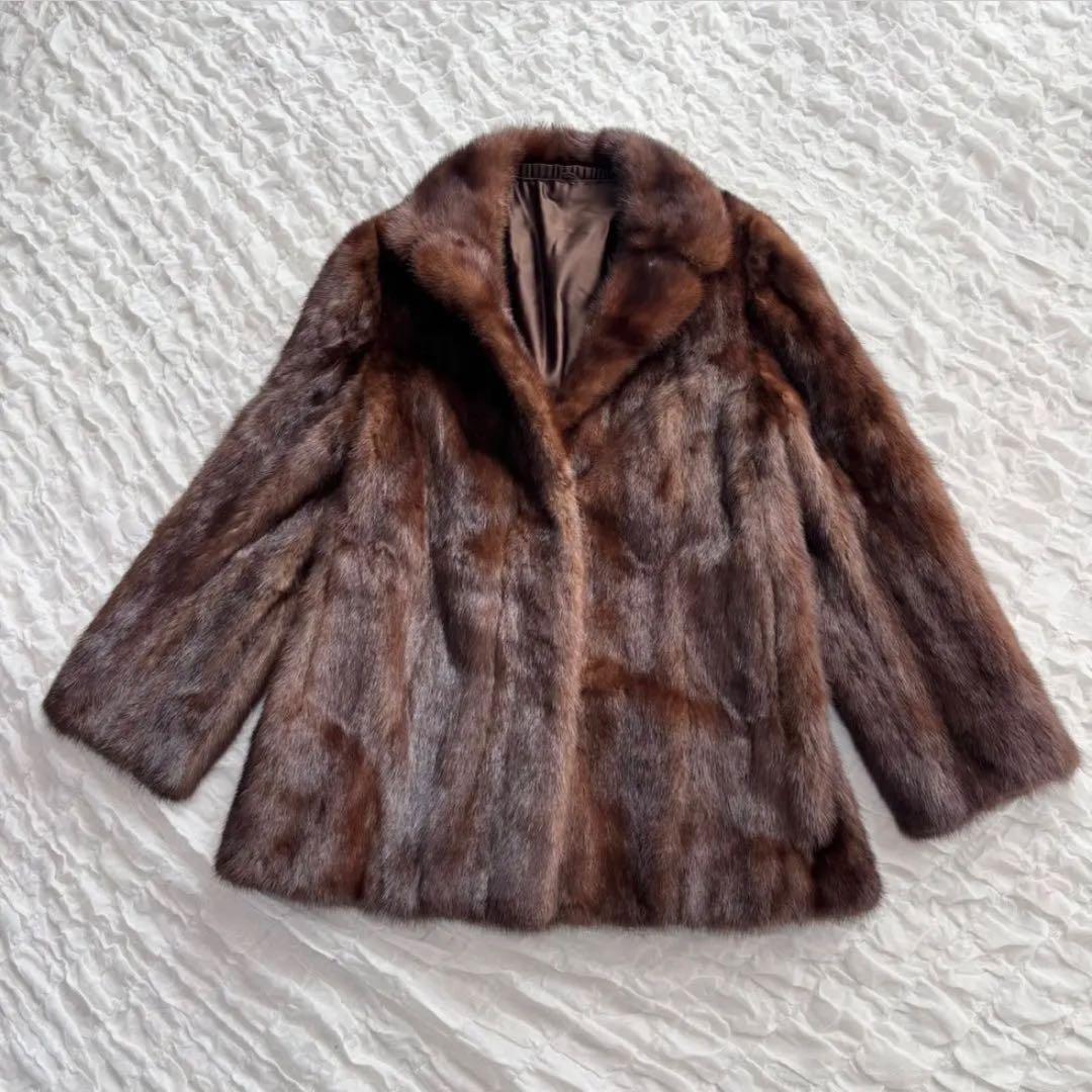 【極美品】 SAGA MINK 高級 ファーコート 毛皮 デミバフミンク