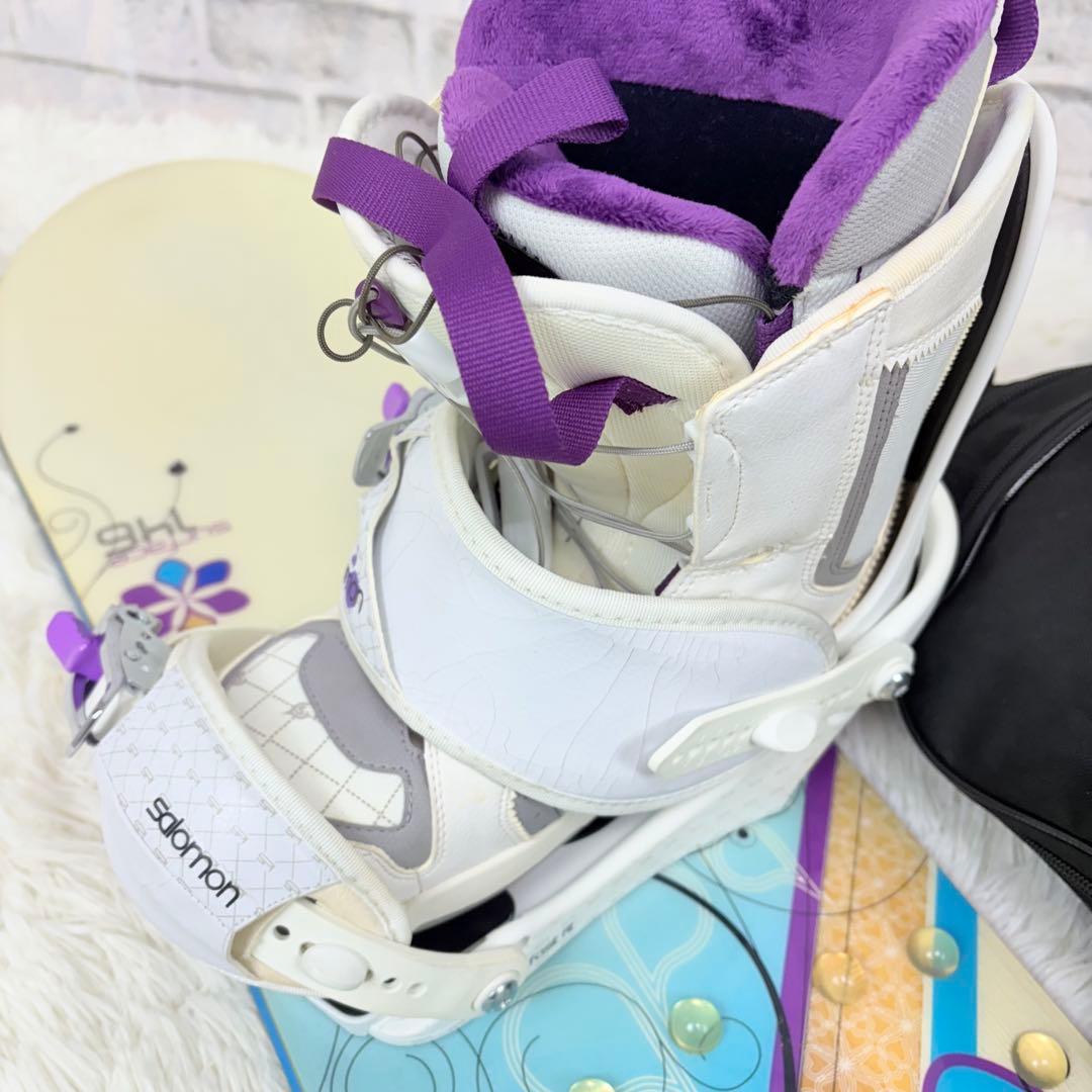 SALOMON スノーボード 146cm 4点セット ビンディング カバー付き