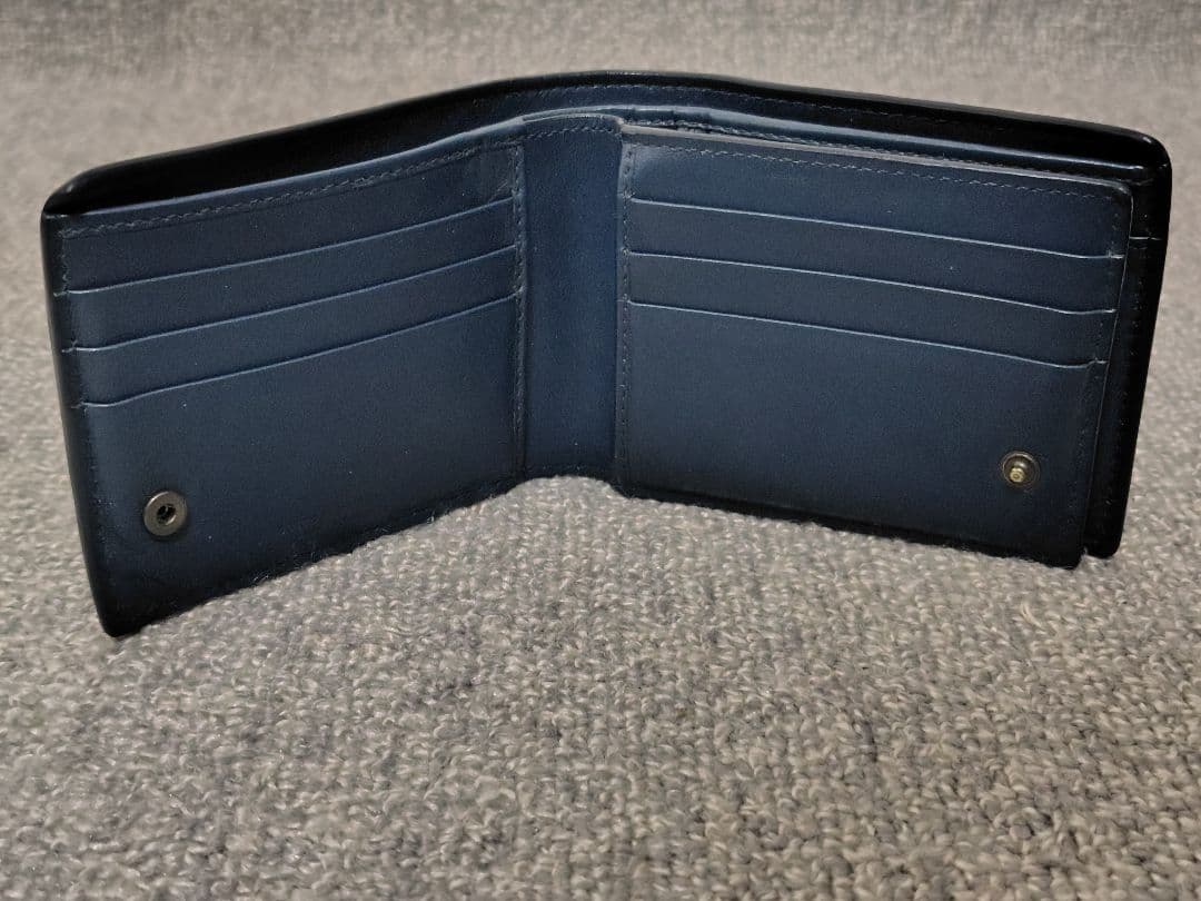 BOTTEGA VENETA 二つ折り財布 ネイビー イントレチャート 箱、袋